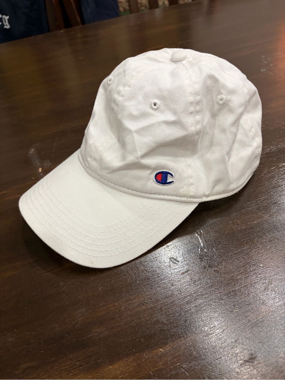 Champion White Baseball Cap with Embroidered Logo